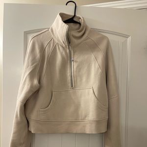 lululemon scuba half zip funnel neck - XS/S Bone